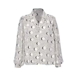 Cabi white and black eclipse button down top size Small #4340